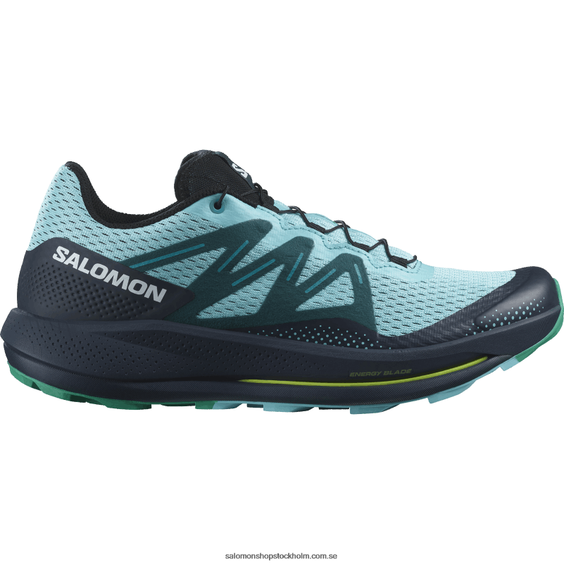 Salomon blå strålglans/kol/smaragd trail löparskor för män - pulsar trail T82RP1460