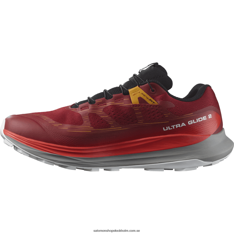 Salomon cykling röd/frostgrå/gurkmeja traillöparskor för män - ultra glide 2 gore-tex T82RP1442