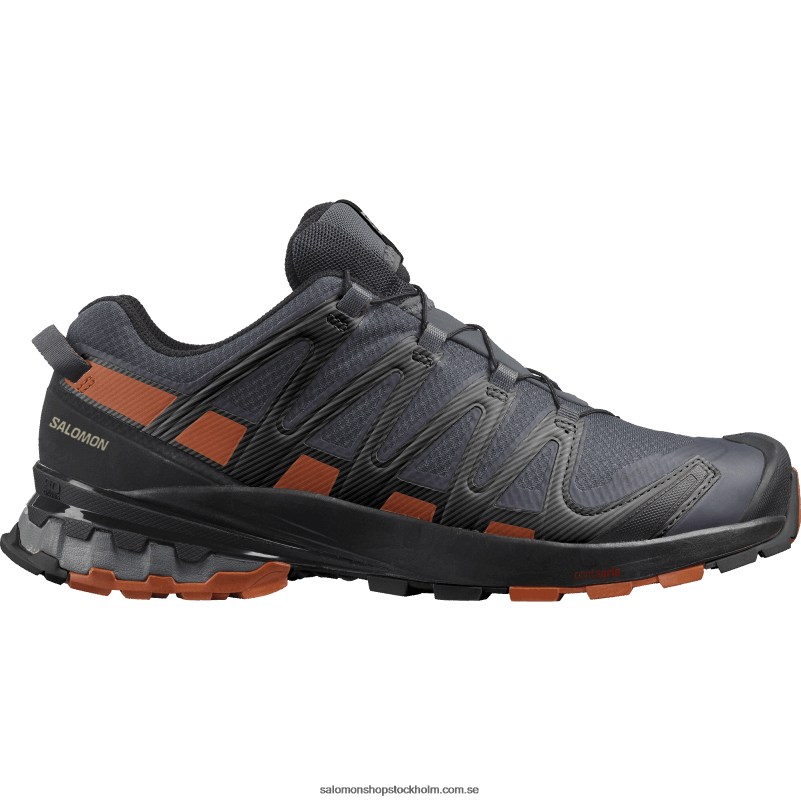 Salomon ebenholts/kolacafé/svart trail löparskor för män - xa pro 3d v8 gore-tex wide T82RP1472