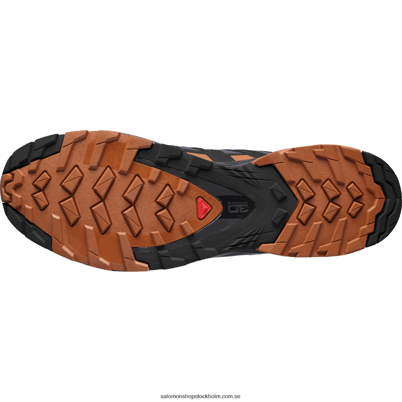 Salomon ebenholts/kolacafé/svart trail löparskor för män - xa pro 3d v8 gore-tex wide T82RP1472
