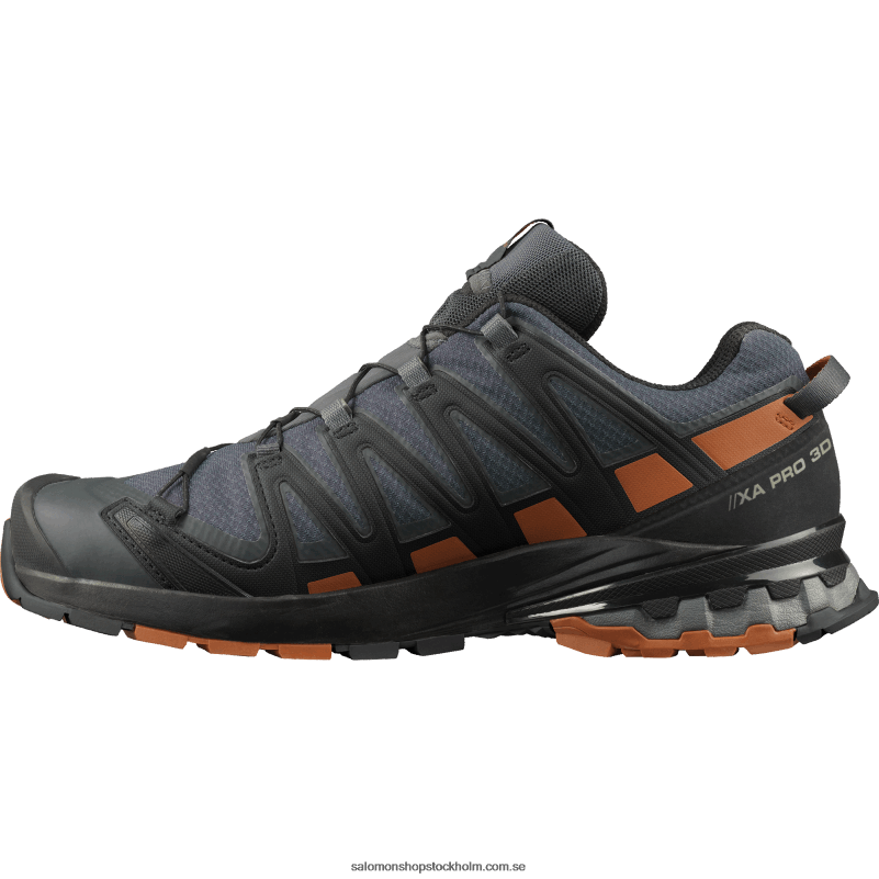 Salomon ebenholts/kolacafé/svart trail löparskor för män - xa pro 3d v8 gore-tex wide T82RP1472