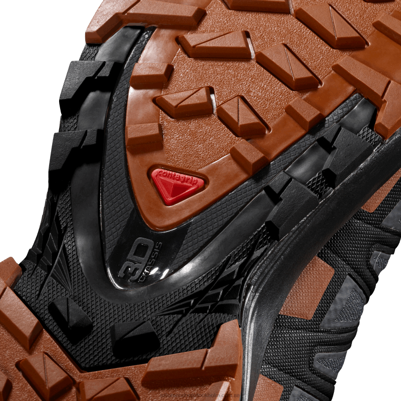 Salomon ebenholts/kolacafé/svart trail löparskor för män - xa pro 3d v8 gore-tex wide T82RP1472