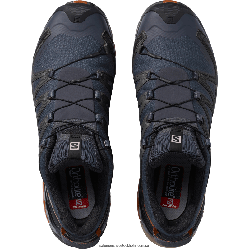 Salomon ebenholts/kolacafé/svart trail löparskor för män - xa pro 3d v8 gore-tex wide T82RP1472