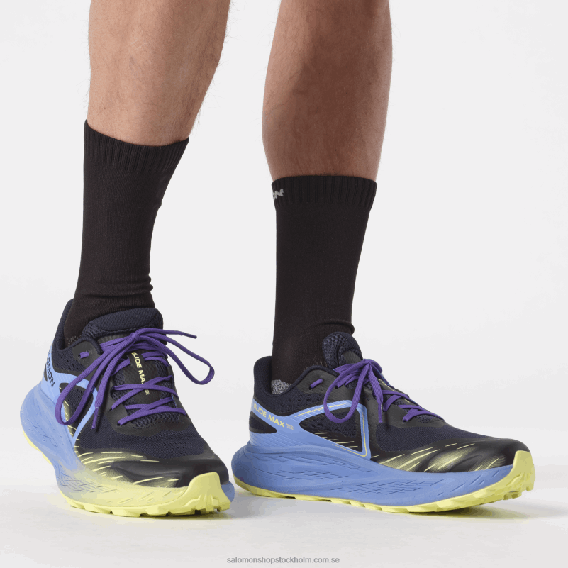Salomon granada himmel/mörk safir/sunn lime herrlöparskor - glide max tr T82RP1448
