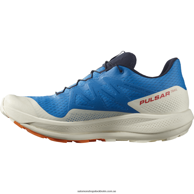 Salomon indigo bunting/vaniljglass/vibrerande apelsin trail löparskor för män - pulsar trail T82RP1458