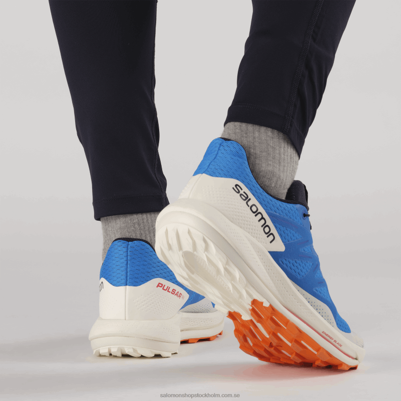 Salomon indigo bunting/vaniljglass/vibrerande apelsin trail löparskor för män - pulsar trail T82RP1458