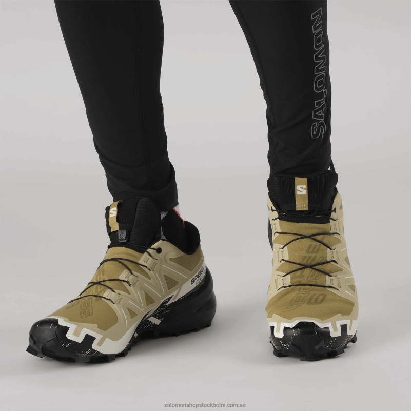 Salomon kelp/svart/vaniljis traillöparskor för män - speedcross 6 gore-tex T82RP1466