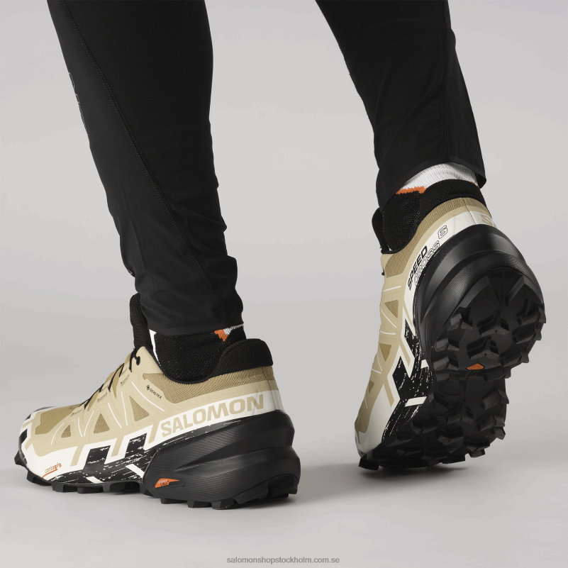 Salomon kelp/svart/vaniljis traillöparskor för män - speedcross 6 gore-tex T82RP1466