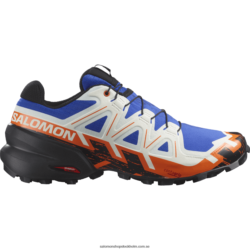 Salomon lapis blå/svart/scharlakansröd ibis Traillöparskor för män - speedcross 6 T82RP1456