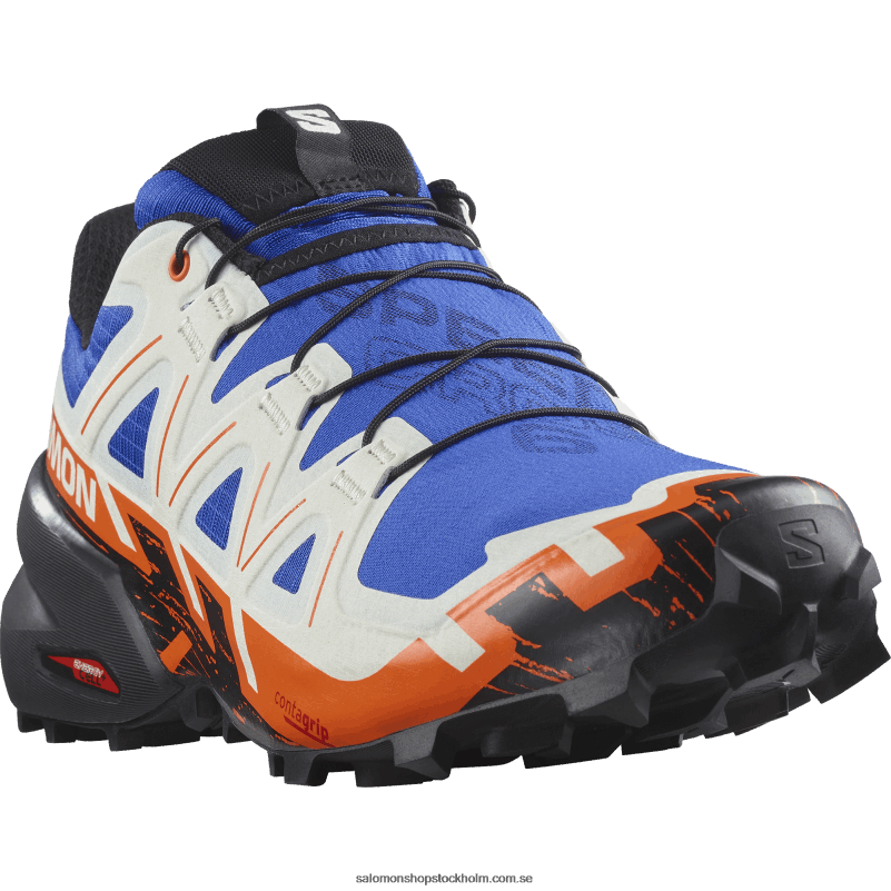 Salomon lapis blå/svart/scharlakansröd ibis Traillöparskor för män - speedcross 6 T82RP1456