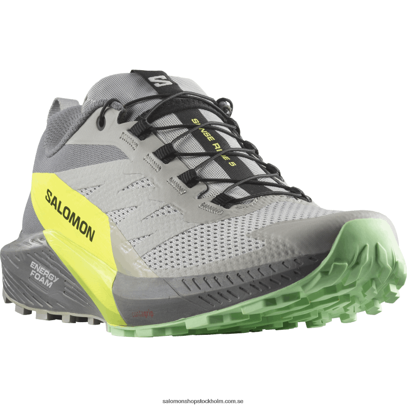 Salomon legering/tyst nyans/säkerhetsgul traillöparskor för män - sense ride 5 T82RP1431