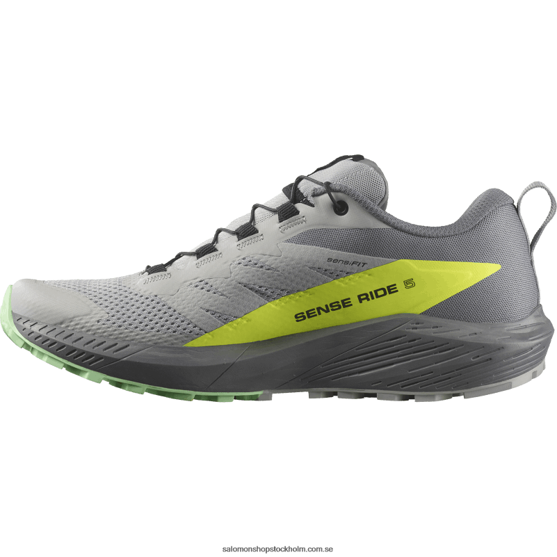Salomon legering/tyst nyans/säkerhetsgul traillöparskor för män - sense ride 5 T82RP1431