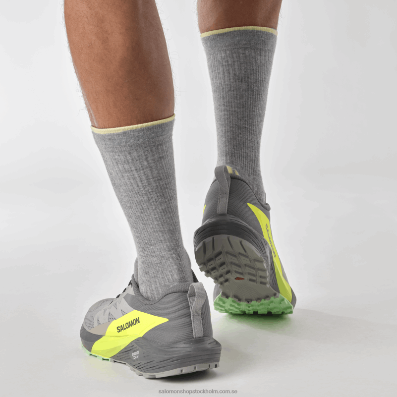 Salomon legering/tyst nyans/säkerhetsgul traillöparskor för män - sense ride 5 T82RP1431
