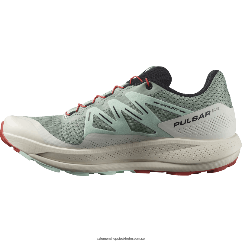 Salomon liljepad/blekt aqua/het sås trail löparskor för män - pulsar trail T82RP1464