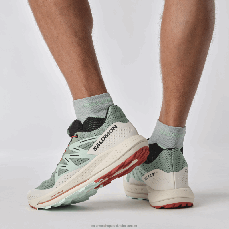 Salomon liljepad/blekt aqua/het sås trail löparskor för män - pulsar trail T82RP1464