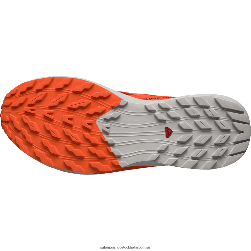 Salomon månsten/chockerande orange/eldröd traillöparskor för män - sense ride 5 T82RP1434