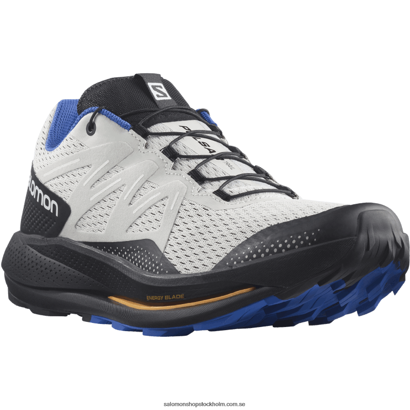 Salomon månsten/svart/bländande blå trail löparskor för män - pulsar trail T82RP1461