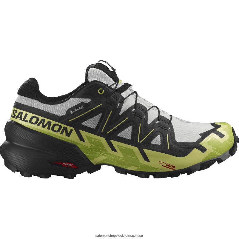 Salomon månsten/svart/solig lime traillöparskor för män - speedcross 6 gore-tex T82RP1468