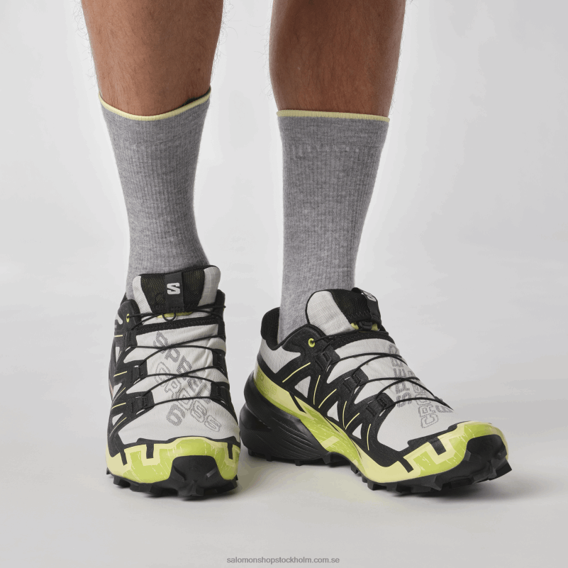 Salomon månsten/svart/solig lime traillöparskor för män - speedcross 6 gore-tex T82RP1468