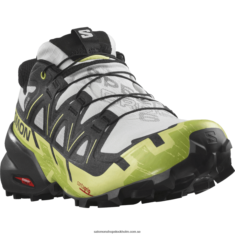 Salomon månsten/svart/solig lime traillöparskor för män - speedcross 6 gore-tex T82RP1468