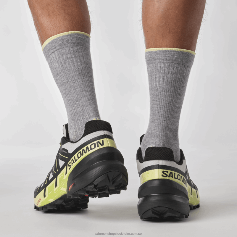 Salomon månsten/svart/solig lime traillöparskor för män - speedcross 6 gore-tex T82RP1468