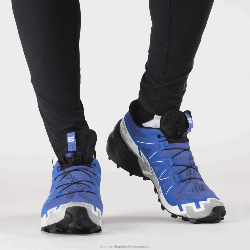 Salomon nautisk blå/svart/vit traillöparskor för män - speedcross 6 gore-tex T82RP1467