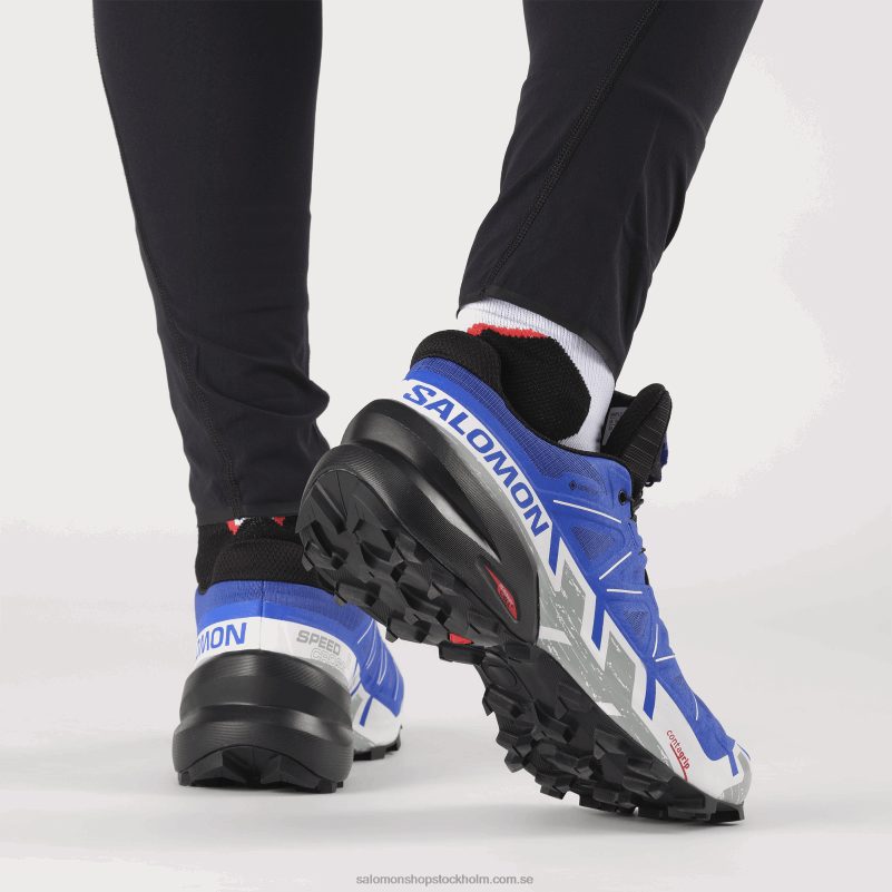 Salomon nautisk blå/svart/vit traillöparskor för män - speedcross 6 gore-tex T82RP1467