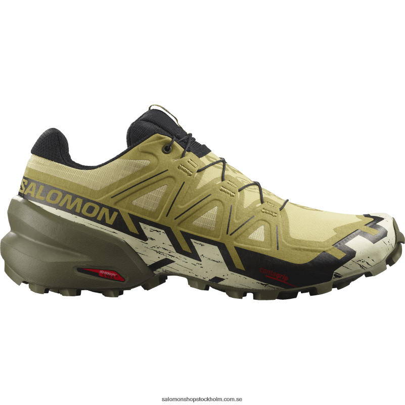 Salomon purjolök grön/svart/blekt sand Traillöparskor för män - speedcross 6 T82RP1450