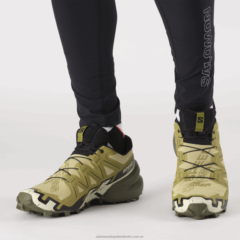 Salomon purjolök grön/svart/blekt sand Traillöparskor för män - speedcross 6 T82RP1450