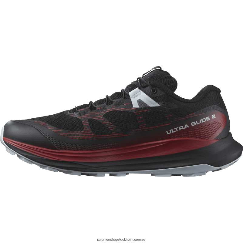 Salomon svart/cykelröd/pärlblå Traillöparskor för män - ultra glide 2 T82RP1439