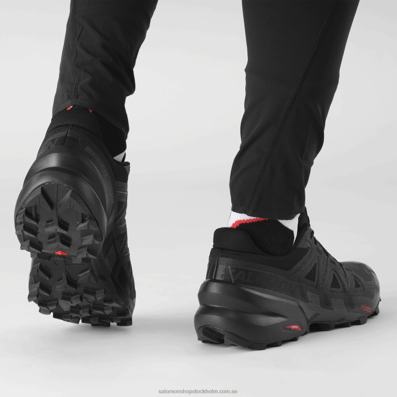 Salomon svart/fantom traillöparskor för män - speedcross 6 breda T82RP1471