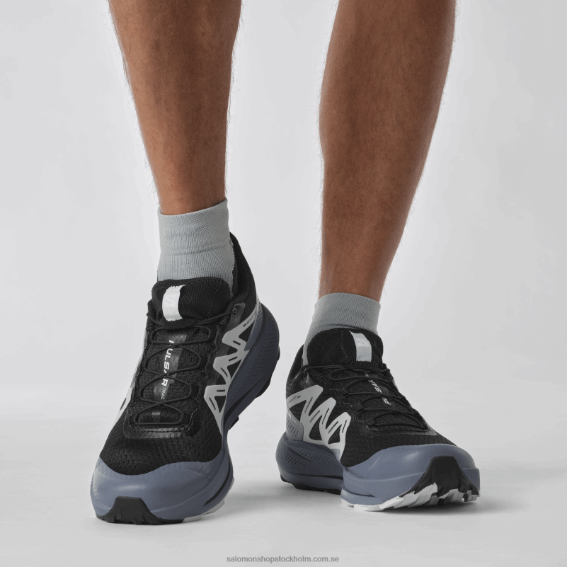 Salomon svart/kinablå/arktisk is trail löparskor för män - pulsar trail T82RP1459