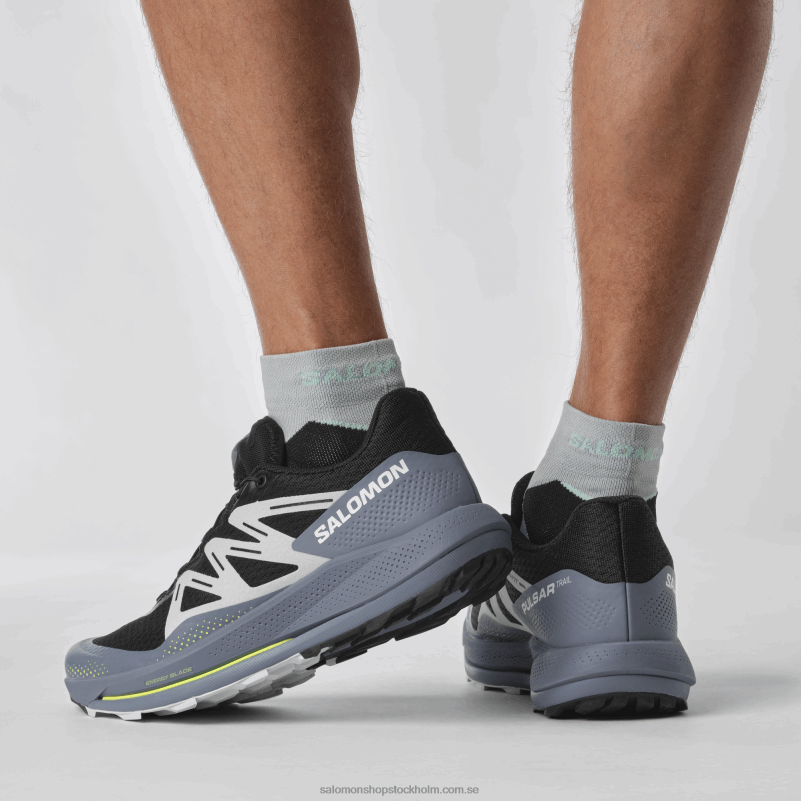 Salomon svart/kinablå/arktisk is trail löparskor för män - pulsar trail T82RP1459
