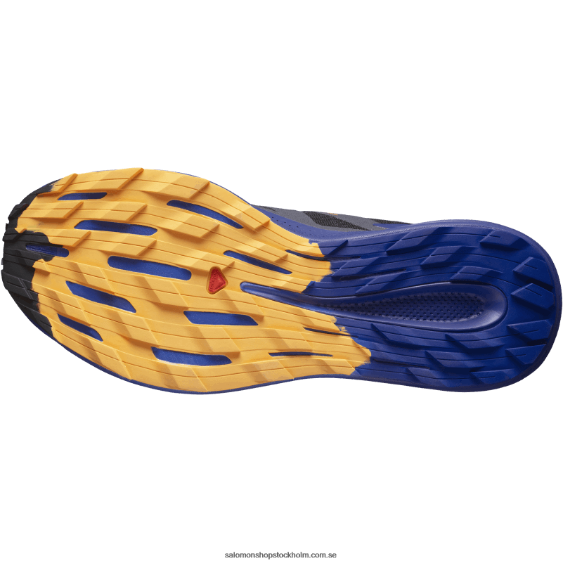 Salomon svart/klematisblå/flammande orange trail löparskor för män - pulsar trail T82RP1462