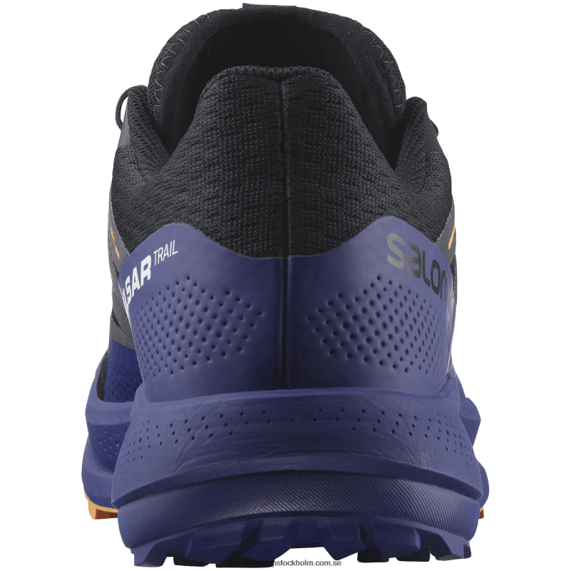 Salomon svart/klematisblå/flammande orange trail löparskor för män - pulsar trail T82RP1462