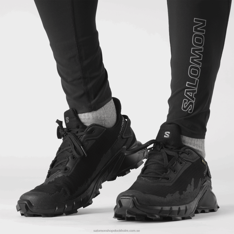 Salomon svart traillöparskor för män - alphacross 4 gore-tex T82RP1475