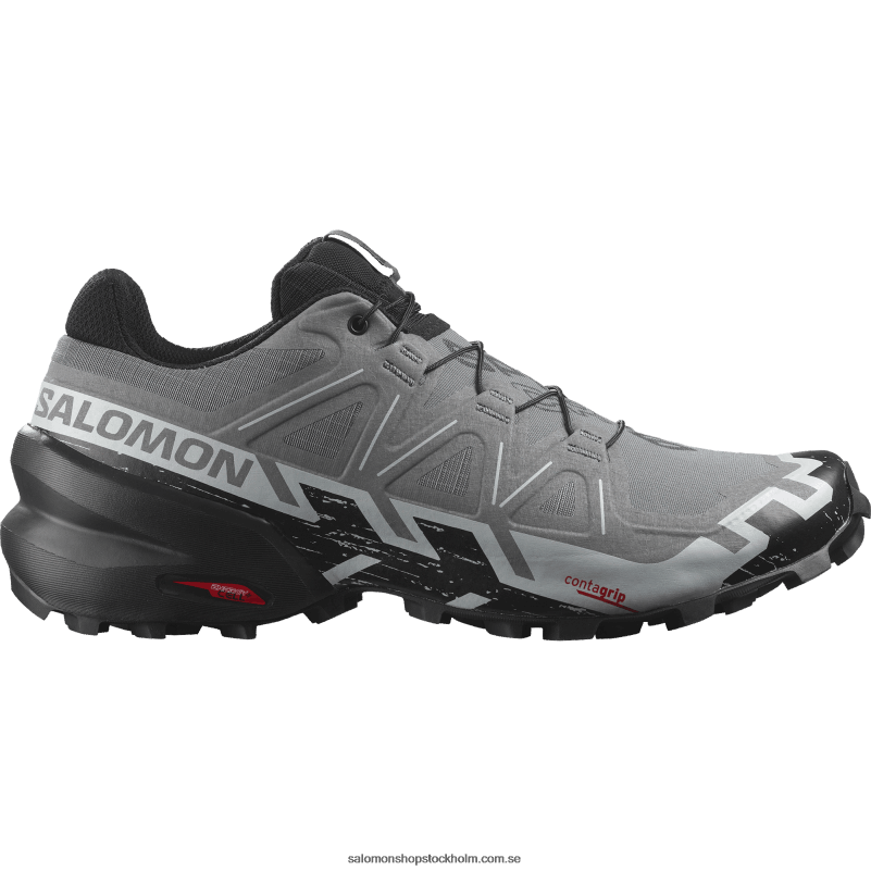 Salomon tyst nyans/svart/pärlblå traillöparskor för män - speedcross 6 breda T82RP1470