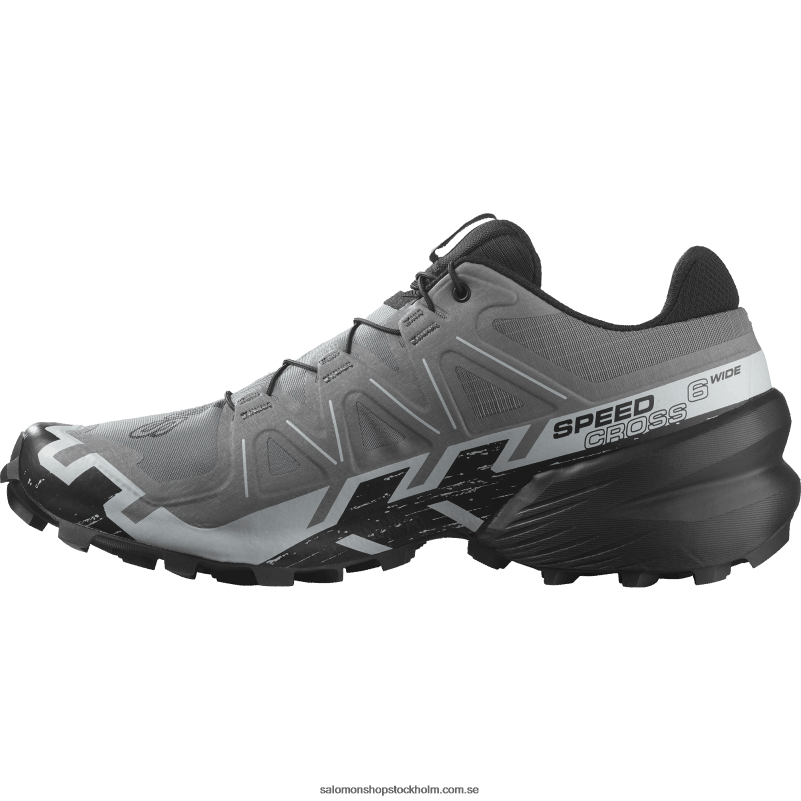 Salomon tyst nyans/svart/pärlblå traillöparskor för män - speedcross 6 breda T82RP1470