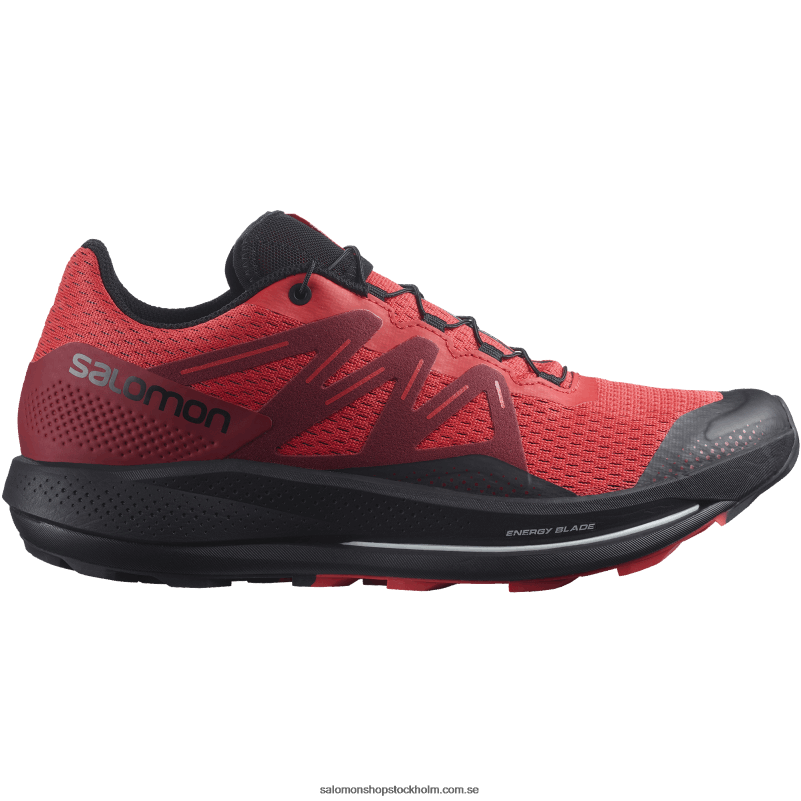 Salomon vallmoröd/cykelröd/svart trail löparskor för män - pulsar trail T82RP1463