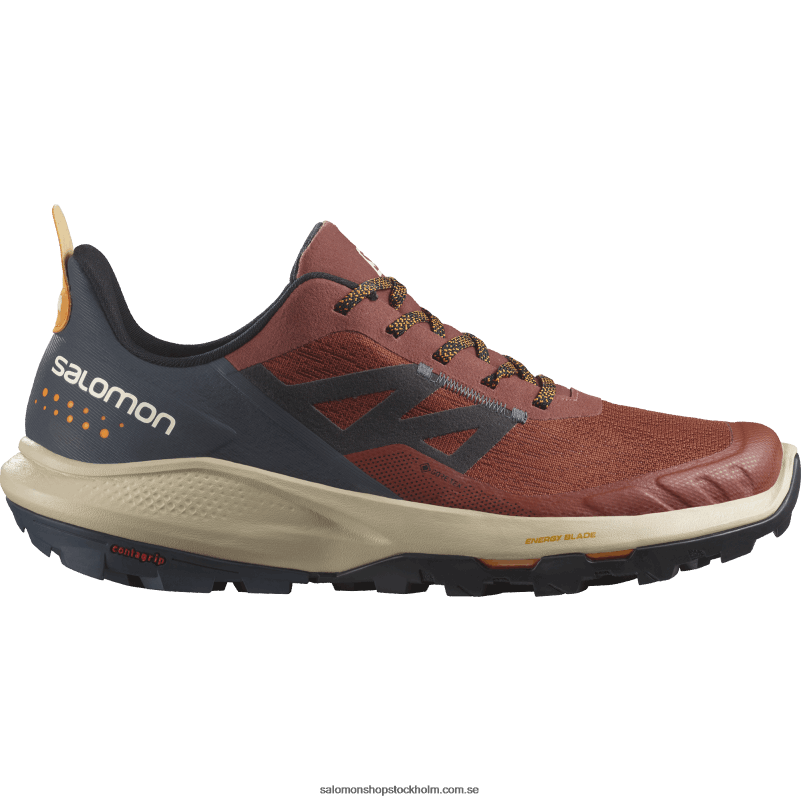 Salomon bränd henna/india bläck/gurkmeja vandringsskor för män - outpulse gore-tex T82RP45