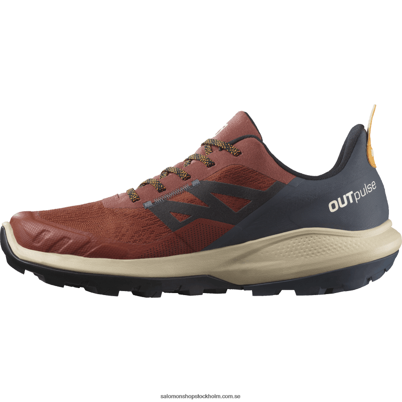 Salomon bränd henna/india bläck/gurkmeja vandringsskor för män - outpulse gore-tex T82RP45