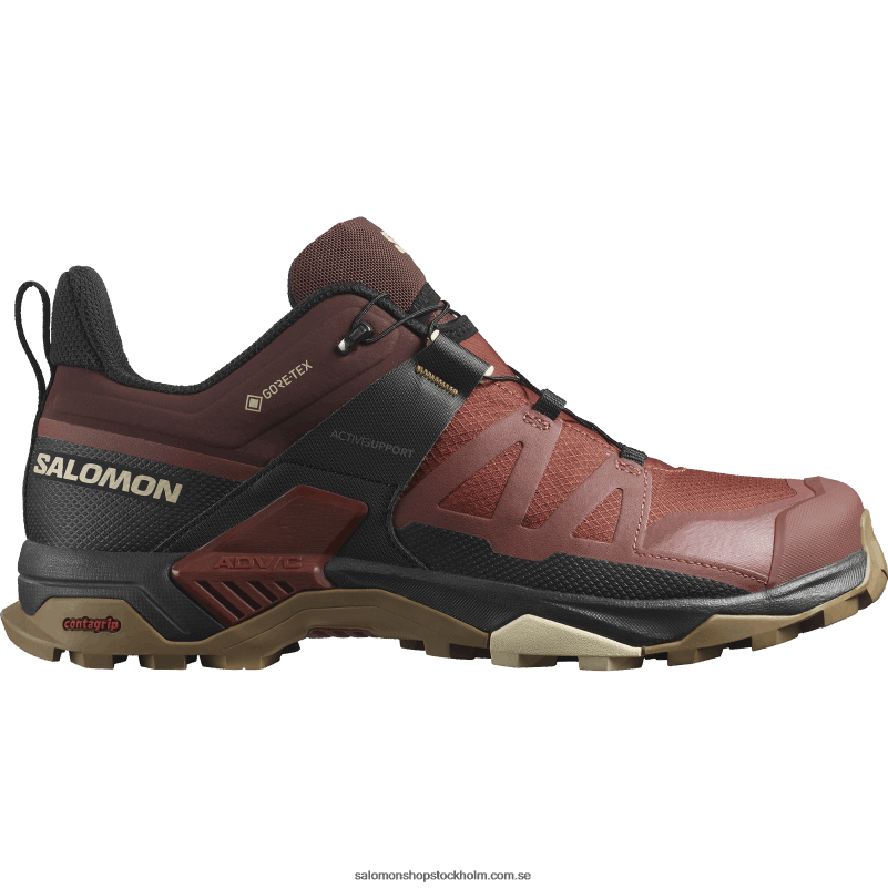 Salomon bränd henna/svart/tråkigt guld vandringsskor för män - x ultra 4 gore-tex T82RP15