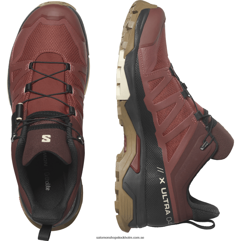 Salomon bränd henna/svart/tråkigt guld vandringsskor för män - x ultra 4 gore-tex T82RP15