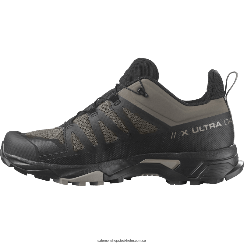 Salomon bungeesnöre/svart/vintage khaki vandringsskor för män - x ultra 4 T82RP27