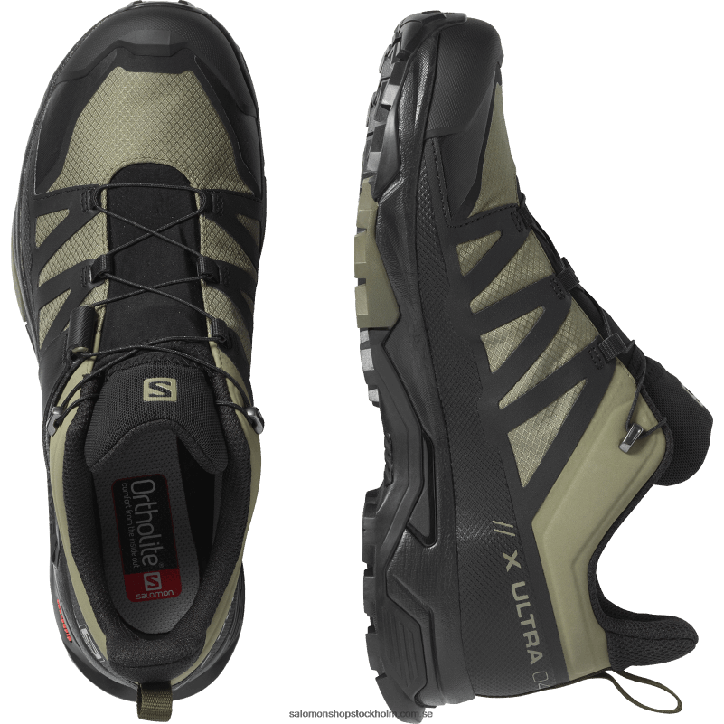 Salomon djup lavgrön/svart/olivnatt vandringsskor för män - x ultra 4 gore-tex T82RP16