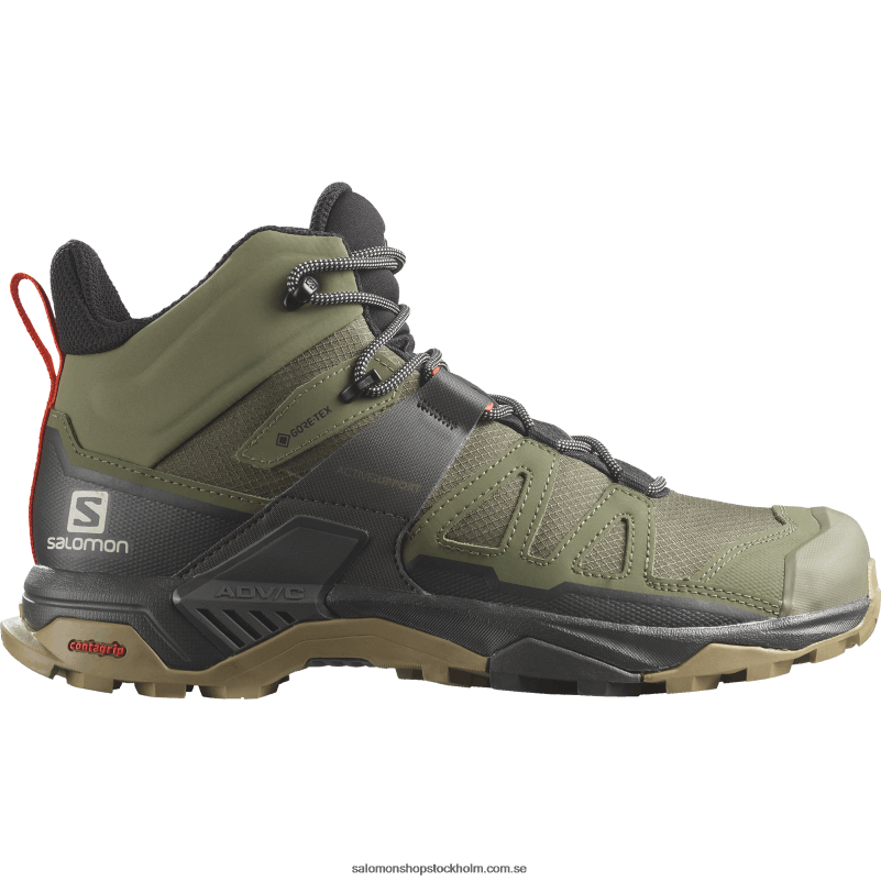 Salomon djup lavgrön/torv/kelp vandringskängor för män - x ultra 4 mid gore-tex T82RP9
