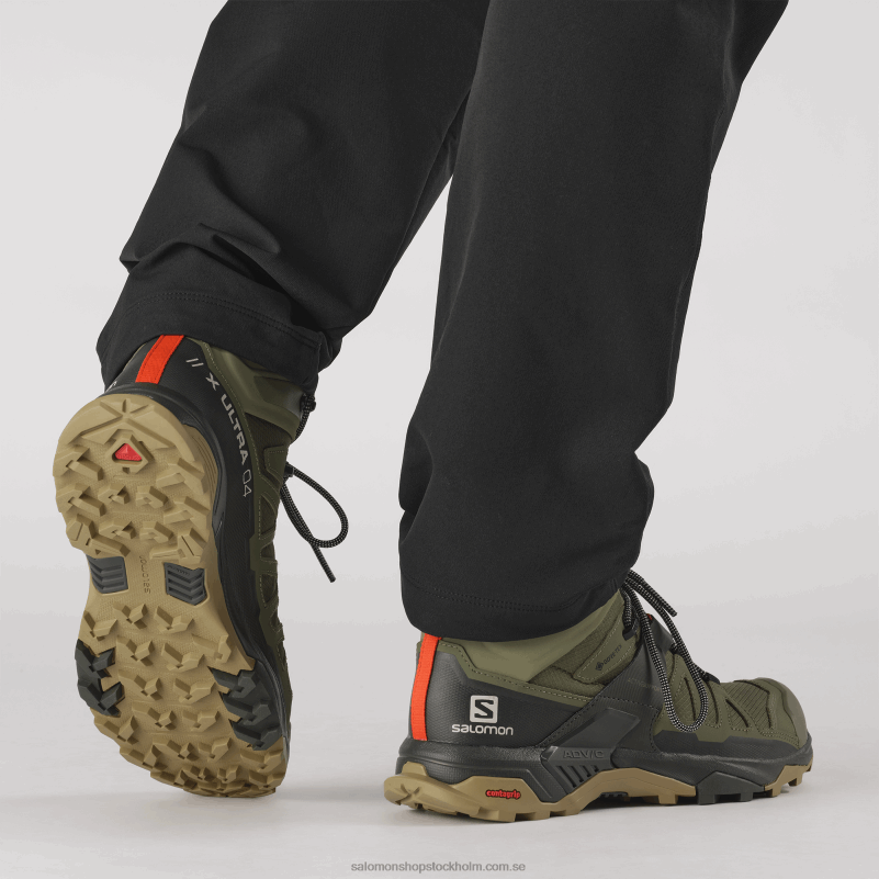 Salomon djup lavgrön/torv/kelp vandringskängor för män - x ultra 4 mid gore-tex T82RP9