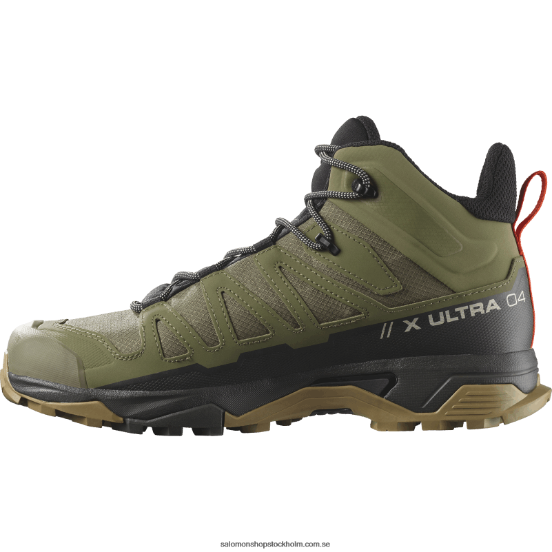 Salomon djup lavgrön/torv/kelp vandringskängor för män - x ultra 4 mid wide gore-tex T82RP43