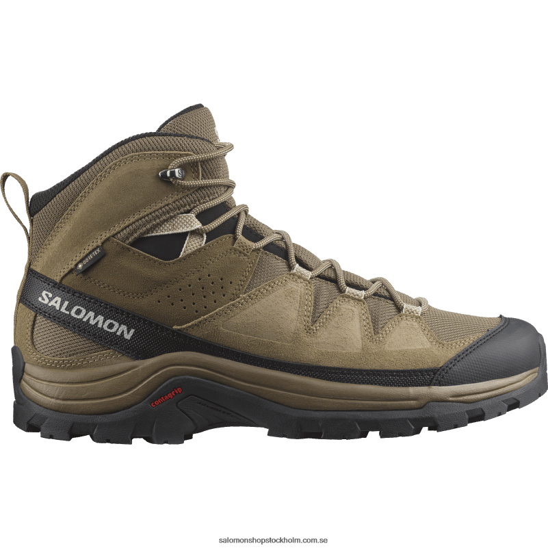 Salomon känguru/kelp/svart vandringskängor i läder för män - quest rove gore-tex T82RP52