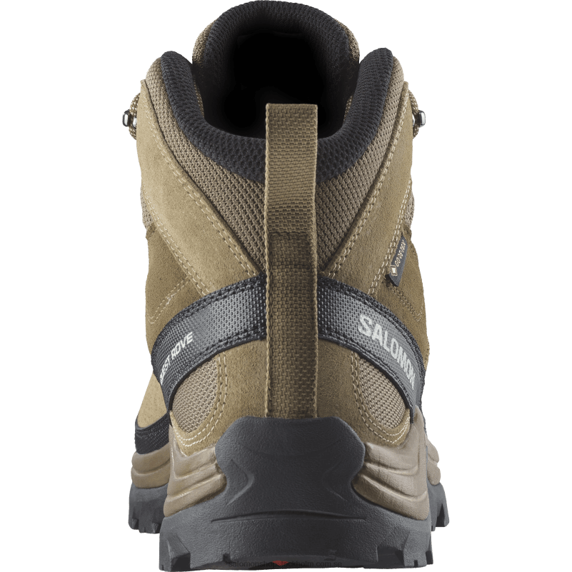 Salomon känguru/kelp/svart vandringskängor i läder för män - quest rove gore-tex T82RP52